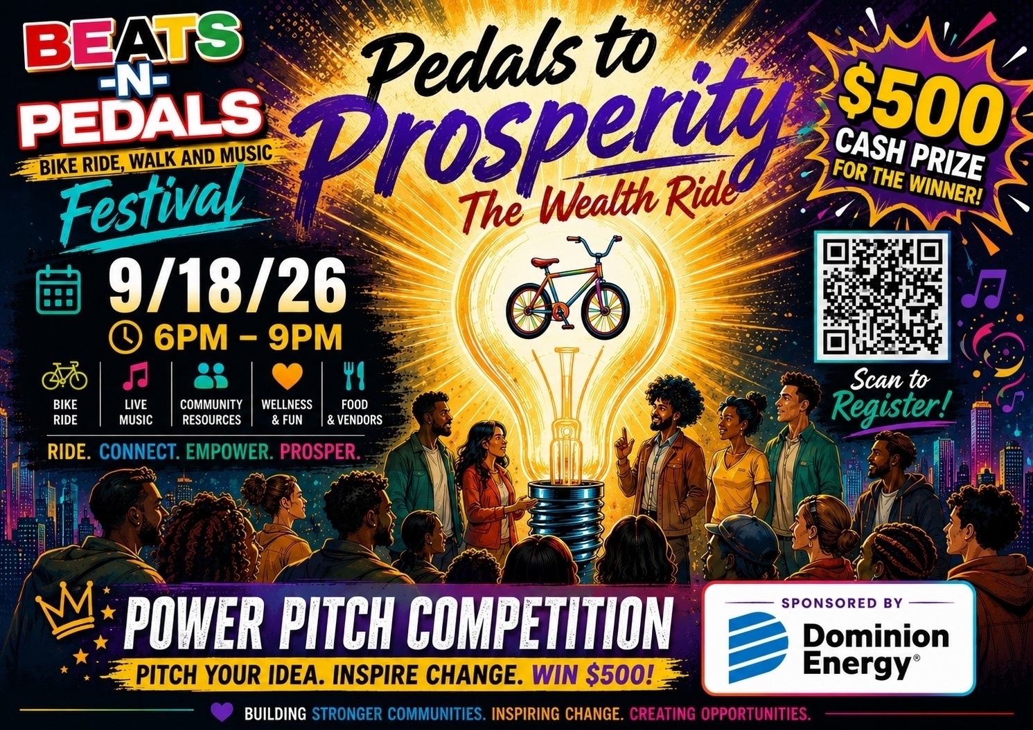 Pedals to Prosperity - Power Pitch Competition Flyer